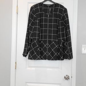 Lane Bryant Window Pane Peplum Jacket